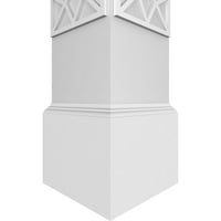 Ekena Millwork 8 W 9'H Obrtnica Klasični kvadrat koji nije kočnik Mozaic Fretwork Column W Mission Capital & Mission Base