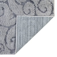 Jedinstveni tkalački stan s izrezbarenim cvjetnim tepihom Svijetlo siva i 9'12' 2 sivi pravokutnik s cvjetnim uzorkom savršen je
