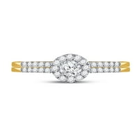 10-karatna Zlatna zvijezda od žutog zlata s okruglim dijamantom za mladence Set Zaručničkih prstenova za vjenčanje