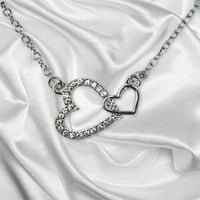 Ogrlica od srca kao poklon za kćer - majka i kći zauvijek - visokokvalitetno srebro od 22 inča s prekrasnim rhinestones-izrađeno