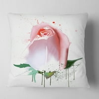 DesignArt ružičasta ruža s prskanjem boje - jastuk za cvjetni bacač - 16x16