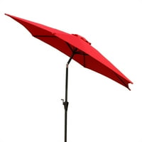 ; 8,8 stopa aluminijski kišobran za popločani dio dvorišta, tržišni kišobran s bazom od smole od kvadratne funte, crvena