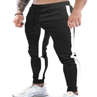 Duge hlače s patentnim zatvaračima za muškarce prozračne hlače za vježbanje s patentnim zatvaračem, hlače s elastičnim strukom, crne,