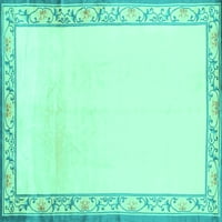 Moderni tepisi, Jednobojni tirkizno plavi, kvadrat od 6 stopa