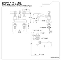 Kingston prikladniji mesinga KS4261ML v. Slavina za kupaonice po sredini, polirani krom