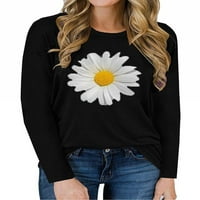 Ženske Ležerne majice s dugim rukavima S cvjetnim printom u jesenskim vrhovima
