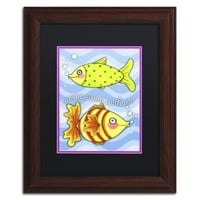 Zaštitni znak likovna umjetnost Tropska riba platno umjetnost Jennifer Nilsson, Black Matte, Wood Frame