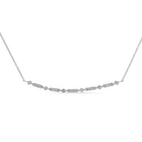 Miabella Diamond-Accent 10kt ogrlica od bijelog zlata, 13 + 2 ext