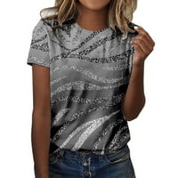 Ženske majice kratkih rukava ljetni Casual Top s okruglim vratom kratkih rukava majica u boji s gradijentnim teksturnim printom bluza