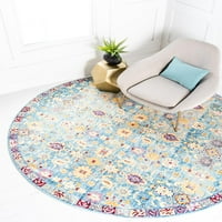 Jedinstveni tepih od 8 ' s okruglim obrubom u boemskom stilu savršen je za blagovaonicu hodnika spavaće sobe dječje sobe