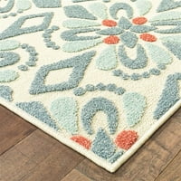 Istočni tkalci Amerike Moienne cvjetni polipropilenski tepih za unutarnju i vanjsku upotrebu, bjelokost