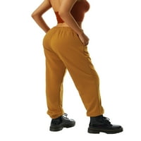 Ženske rastezljive široke hlače, jednobojne, visokog struka, s dva džepa, Duge hlače