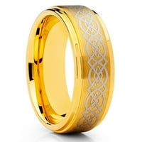 Volframov prsten od žutog zlata Keltski vjenčani prsten vjenčani prsten od volframovog karbida zaručnički prsten za zaruke udoban