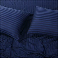 Set posteljine s brojem navoja, pamučna mješavina u tamnoplavoj boji, a-list