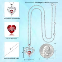 * Pokloni za medicinsku sestru od sterling srebra s otkucajima srca, ogrlica od rodnog kamena za žene, Diploma medicinske sestre,