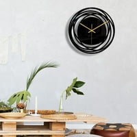 3-inčni Stereo Crni akrilni okrugli digitalni zidni sat za dnevni boravak, uređenje doma, jednostavan zidni sat