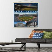 New York Yankees - Poster zida na stadionu s drvenim magnetskim okvirom, 22.375 34