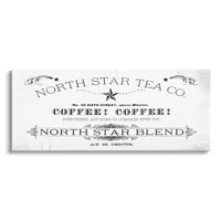 Stupell Industries North Star Tea Coffee Vintage Grafička umjetnička galerija zamotana platna za tisak zidne umjetnosti, dizajn by