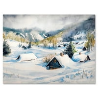 Zima u planinskom selu Slikanje platna umjetnički tisak