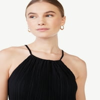 Scoop ženska asimetrična halter midi haljina