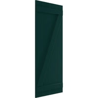 Ekena Millwork 1 2 W 46 H TRUE FIT PVC Four Board Pridružena ploča-n-batten kapke W Z-Bar, Termal Green