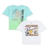 Grafička majica za dečki iz Jurassic World Boys, 2-pack, veličine 4-18