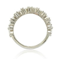 Kolekcija sterling srebrni multi izrezani kubični cirkonija cvjetni vječni prsten