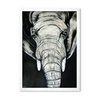 Designart 'Portret izbliza afričkog slona' Farmhouse uokvireni umjetnički tisak