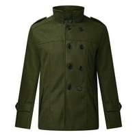 Muške kožne jakne i kaputi od prave kože s okruglim vratom, dugmad, dugi rukavi, salonski sakoi, dječačka jakna, zelena;