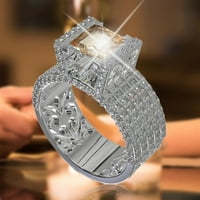 Izvrsni prsten s punim dijamantom i cirkonijem, poklon za vjenčanje i zaruke