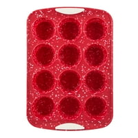 Trudeau silikonski muffin tava, patentirana struktura silikon, confetti crvenog srca, grof