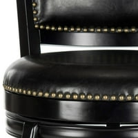Industrijska okretna barska stolica s naslonom za noge, Espresso smeđa