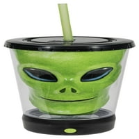 Plastična čaša od 18 do 18-Zelena vanzemaljska glava