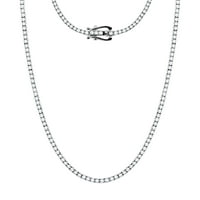 Teniski Moissanite set za nakit okrugli rez ogrlica, narukvica, naušnice, prsten-18K presvučeno bijelo zlato-pjenušava i elegantna
