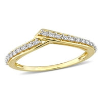 Carat T.W. Dijamantni 10KT žuto zlato Chevron prsten