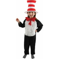 Odbjegla mačka Dr. Seussa u šeširu-maštovita haljina za Noć vještica za djecu, djevojčice