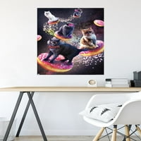 James Booker - zidni poster svemirske mačke galaksije jašući krafne, 22.375 34