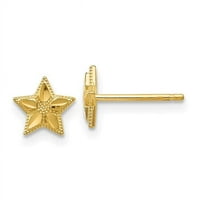 Naušnice u obliku zvijezde od žutog zlata s poliranim dijamantnim rezom od primarnog karatnog zlata