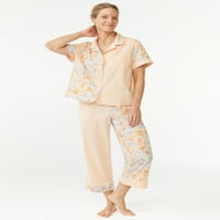 Joyspun ženske tkane hlače pidžama Capri, veličine s do 3x