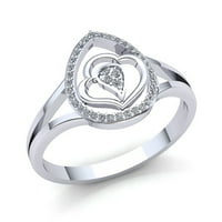 Autentični dijamant okruglog reza od 0,25 karata ženski zaručnički prsten za medeni mjesec, krupno ružičasto, bijelo ili žuto zlato