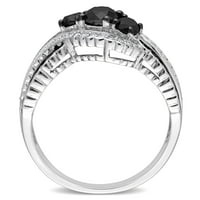 10K dijamantni Vintage križni prsten od bijelog zlata za žene