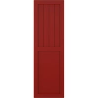 18 W 26 H True Fit Pvc Farmhouse Fard Panel kombinacija fiksnih nosača, vatra crvena