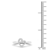 1 10CT TDW Diamond 10K bijelo zlato modni prsten otvorenog srca