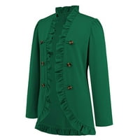 _ / Ženske Vintage jakne s volanima s dugim rukavima gotička srednjovjekovna gornja odjeća kaputi Pune boje