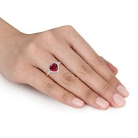 Miabella ženska 3- ct stvorena rubin, topaz dijamantni naglasak 10kt žutog zlata halo zaručnički prsten