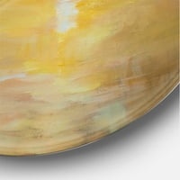 DesignArt 'Sažetak žutog zalaska sunca na horizontu' nautički i obalni krug metal zid - disk od 23 godine