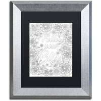 Zaštitni znak likovne umjetnosti Inspirativni citati 15 platno umjetnost Hello Angel, Black Matte, Silver Frame