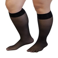 Ženske prozirne čarape za koljena od 5 komada, Jedna veličina, Crna