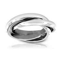 Obalni nakit Trostruko kotrljanje isprepletenih traka prsten od nehrđajućeg čelika