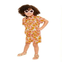 Wonder Nation mališani za djevojke uzdignute košulje i kratke hlače, veličine 12m-5T